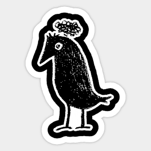 Overthinking raven Sticker